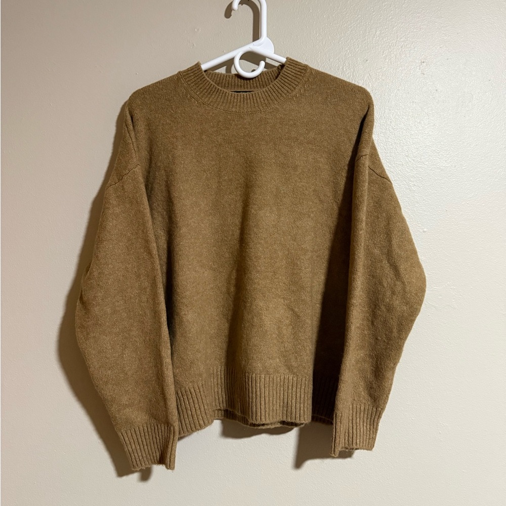 Mango Tan Crewneck Sweater Size Medium